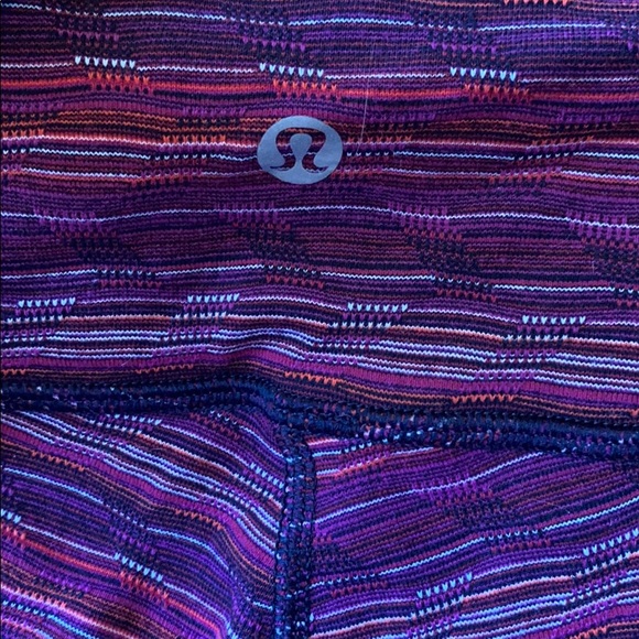 Purple/Striped Lululemon Leggings - Picture 3 of 4